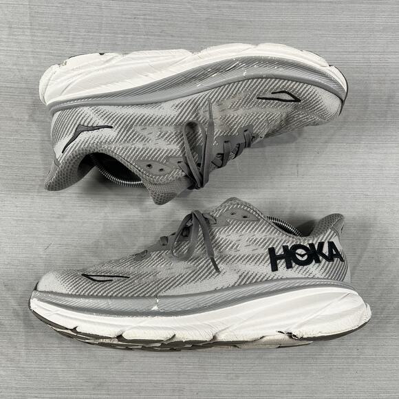 Hoka One One Clifton 9 Men’s Size 10.5 Wide Gray Running Shoes 1132210 HMBC - Picture 1 of 7